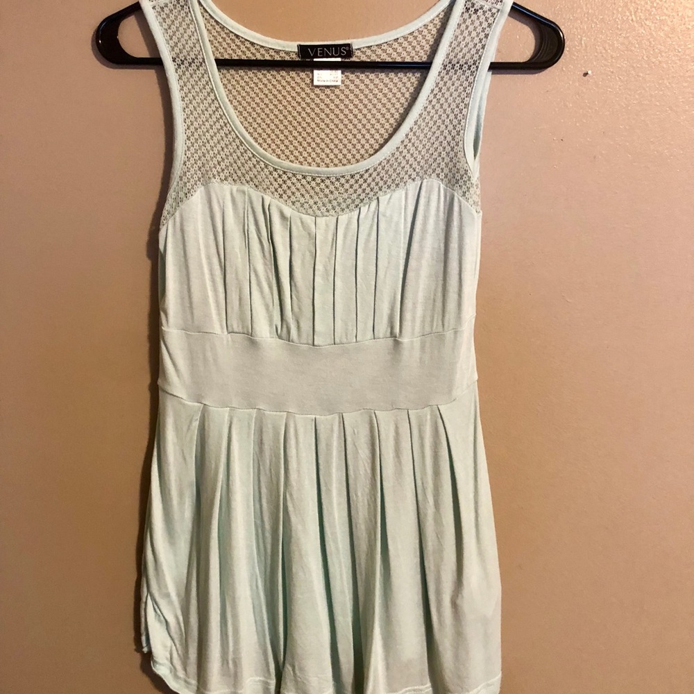Mint green sheer top